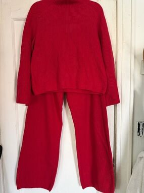 GAP Red Ribbed Knit Sweater Set TWO PIECES